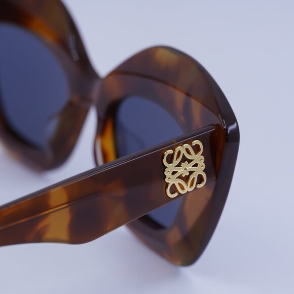 Loewe LW40127I 53V Sunglasses Blonde Havana Cat Eye Frame, Blue Lenses - Picture 6 of 11